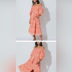 Cleobella Violet Tiered Off The Shoulder Midi Dress